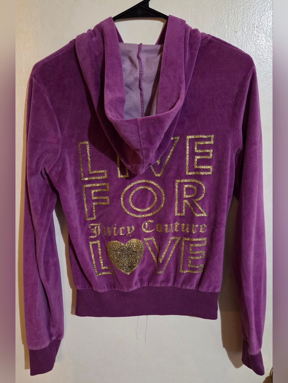 Juicy Couture Y2K 2004 Purple Velour Zip Up Vintage Jacket Size Medium